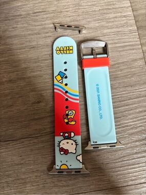 Sanrio Hello Kitty Light Blue and Red Silicone Apple Watch SE Band